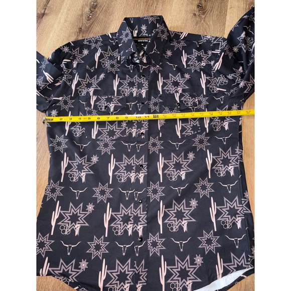 Mens The American West Western Cowboy Cactus Long Sleeve Button Up Shirt‎ Size M - Picture 3 of 5